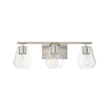 Maxim Lighting Geode 3-Light Bath Vanity - 120V - Satin Nickel - Clear Glass