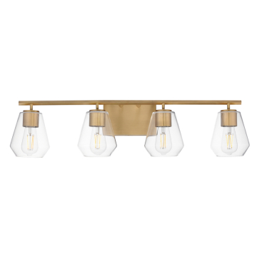 Maxim Lighting Geode 4-Light Bath Vanity - 120V - Natural Aged Brass - Clear Glass