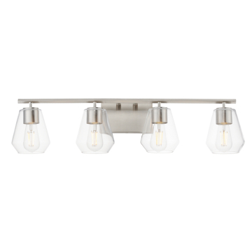 Maxim Lighting Geode 4-Light Bath Vanity - 120V - Satin Nickel - Clear Glass