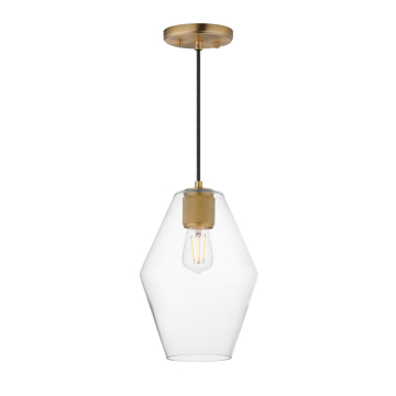 Maxim Lighting Geode Small Pendant - 120V - Natural Aged Brass - Clear Glass