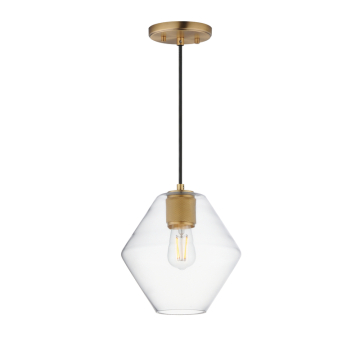 Maxim Lighting Geode Medium Pendant - 120V - Natural Aged Brass - Clear Glass