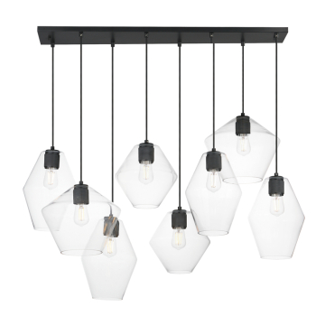Maxim Lighting Geode 8-Light Pendant - 120V - Black - Clear Glass