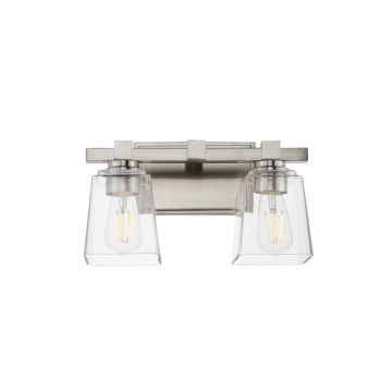 Maxim Lighting Cubos 2-Light Wall Sconce - 120V - Satin Nickel - Clear Glass
