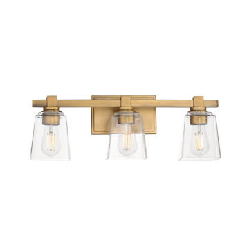 Maxim Lighting Cubos 3-Light Bath Vanity Light - 120V - Natural Aged Brass