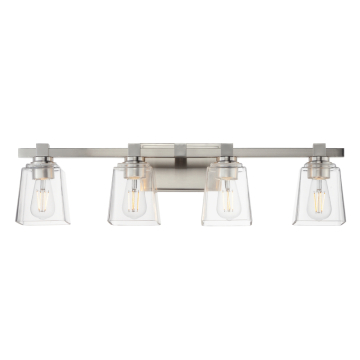 Maxim Lighting Cubos 4-Light Bath Vanity Light - 120V - Satin Nickel - Clear Glass