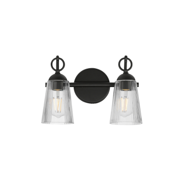 Maxim Lighting Jackson Hole 2-Light Wall Sconce - 120V - Black - Clear Glass