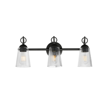 Maxim Lighting Jackson Hole 3-Light Bath Vanity - 120V - Black - Clear Glass