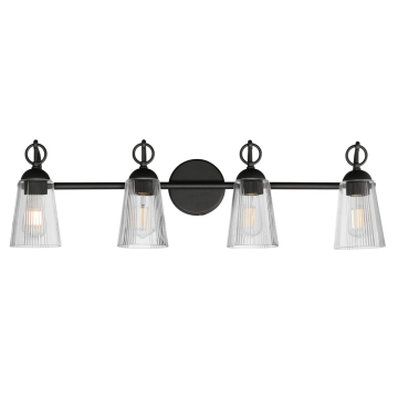 Maxim Lighting Jackson Hole 4-Light Bath Vanity - 120V - Black - Clear Glass