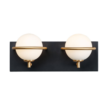 Maxim Lighting Revolve 2-Light Bath Vanity Light - 120V - Black / Gold