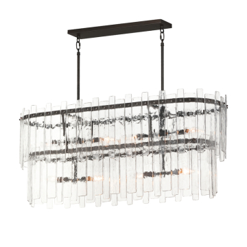 Maxim Lighting Warren 8-Light Linear - 120V - Dark Bronze - Artisan Glass