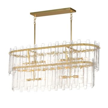 Maxim Lighting Warren 8-Light Linear - 120V - Gold Leaf - Artisan Glass