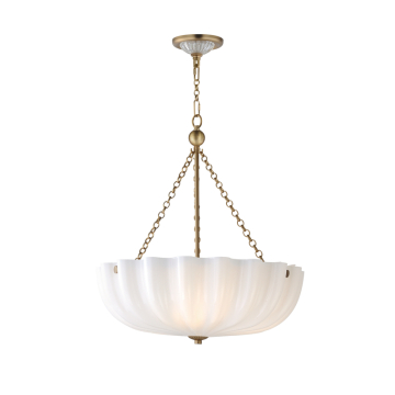 Maxim Lighting Bundt 17.5" Pendant / Semi-Flush Convertible - 120V - White/Natural Aged Brass