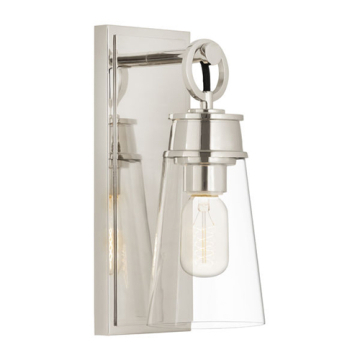 Z-Lite Wentworth 12" 1-Light Wall Sconce - 120V - Polished Nickel