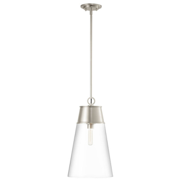 Z-Lite Wentworth 12" 1-Light Pendant - 120V - Brushed Nickel