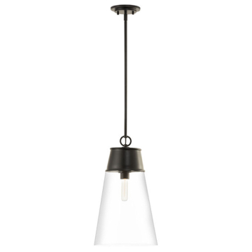 Z-Lite Wentworth 12" 1-Light Pendant - 120V - Matte Black