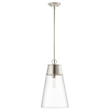 Z-Lite Wentworth 12" 1-Light Pendant - 120V - Polished Nickel