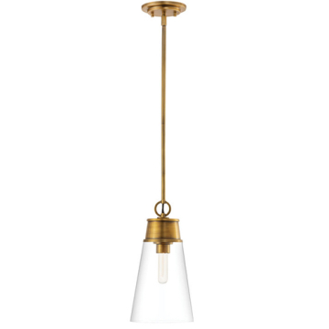 Z-Lite Wentworth 8" 1-Light Pendant - 120V - Rubbed Brass