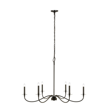 Z-Lite Arrington 42" 6-Light Chandelier - 120V - Matte Black