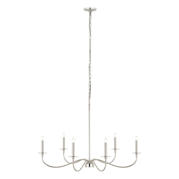 Z-Lite Arrington 42" 6-Light Chandelier - 120V - Polished Nickel