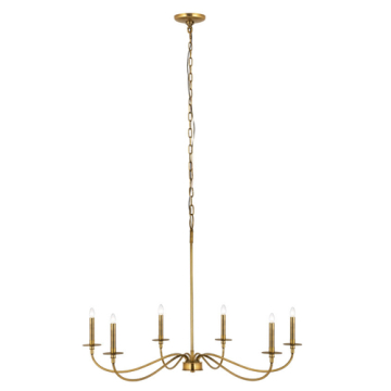Z-Lite Arrington 42" 6-Light Chandelier - 120V - Rubbed Brass