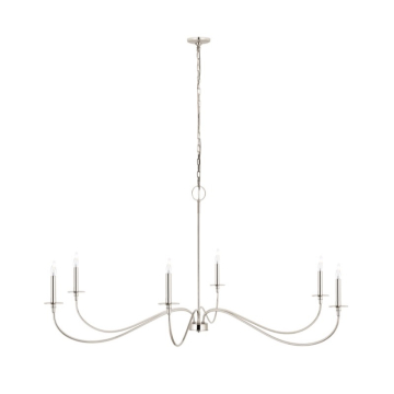 Z-Lite Arrington 63" 6-Light Chandelier - 120V - Polished Nickel