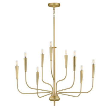 Maxim Lighting Vela 9-Light Chandelier - 120V - Satin Brass