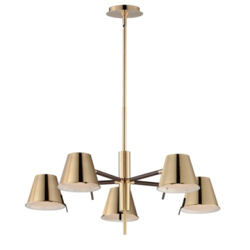 Maxim Lighting Carlo 5-Light LED Chandelier - 3000K - 120V - Dark Bronze / Heritage Brass
