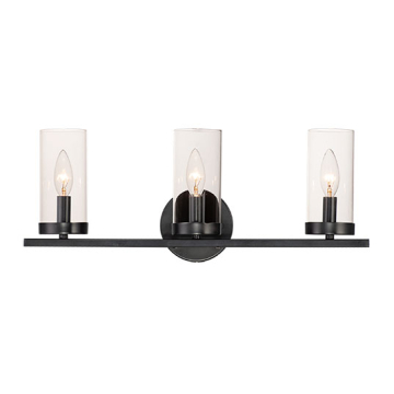 Maxim Lighting Sentinel 3-Light Bath Vanity Light - 120V - Black