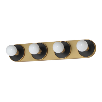 Maxim Lighting Hollywood 4-Light Sconce - 120V - Black / Natural Aged Brass