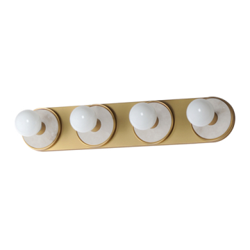 Maxim Lighting Hollywood Stone 4-Light Sconce - 120V - White Alabaster / Natural Aged Brass