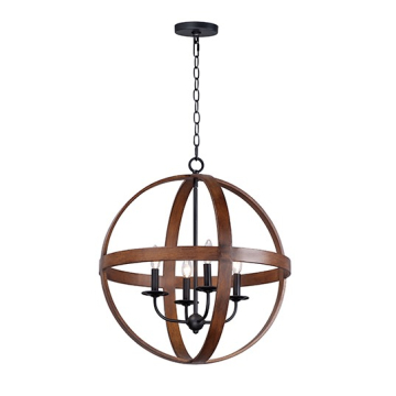 Maxim Lighting Compass 4-Light Pendant - 120V - Antique Pecan / Black