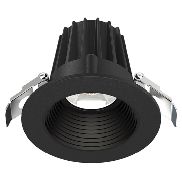 Lotus 8W 2" Round Economy Regressed LED Downlight - Black Trim / Black Baffle Reflector - CCT Selectable - 570 Lumens - 120V