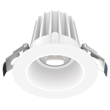 Lotus 2" Round Economy Regressed LED Downlight - 9W - White Trim / White Smooth Reflector - CCT Selectable - 120V