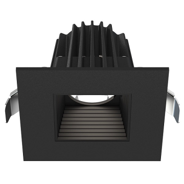 Lotus 8W 2" Square Economy Regressed LED Downlight - Black Trim / Black Baffle Reflector - CCT Selectable - 570 Lumens - 120V