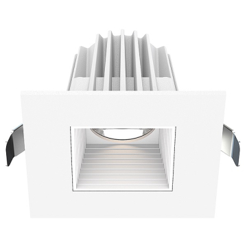 Lotus 8W 2" Square Economy Regressed LED Downlight - White Trim / White Baffle Reflector - CCT Selectable - 670 Lumens - 120V