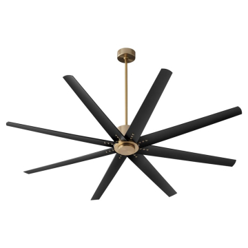 Oxygen Lighting Fleet 72" Ceiling Fan - 120V - Aged Brass / Black Blades
