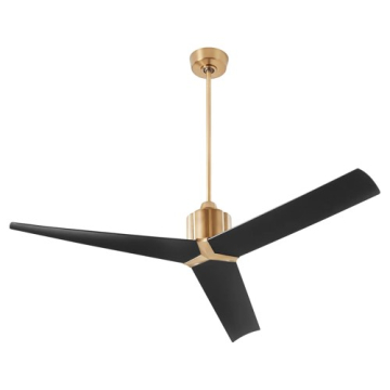 Oxygen Lighting Strato 60" Ceiling Fan - 120V - Aged Brass / Black Blades