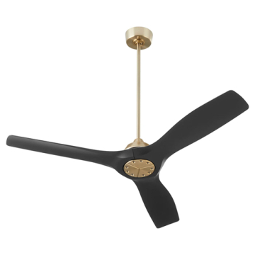 Oxygen Lighting Avalon 52" Ceiling Fan - 120V - Aged Brass / Black Blades