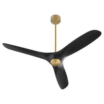 Oxygen Lighting Province 56" Ceiling Fan - 120V - Aged Brass / Black Blades