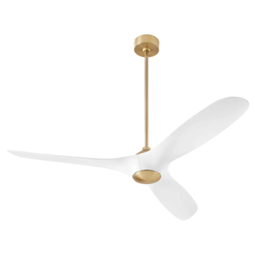 Oxygen Lighting Province 56" Ceiling Fan - 120V - Aged Brass / White Blades