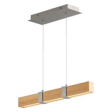 Oxygen Lighting Decca 24" LED Linear Pendant - 3000K - 120V - Satin Nickel / White Oak