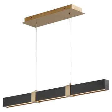 Oxygen Lighting Decca 36" LED Linear Pendant - 3000K - 120V - Aged Brass / Black Oak
