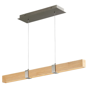 Oxygen Lighting Decca 36" LED Linear Pendant - 3000K - 120V - Satin Nickel / White Oak