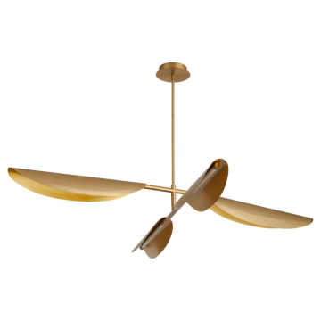 Oxygen Lighting Pivot 4-Light LED Chandelier - CCT Selectable - 120-277V - Aged Brass