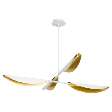 Oxygen Lighting Pivot 4-Light LED Chandelier - CCT Selectable - 120-277V - White w/ Aged Brass