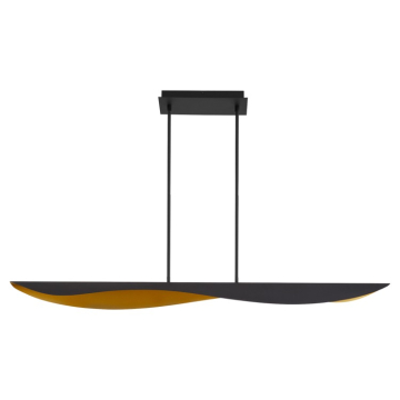Oxygen Lighting Pivot LED Linear Chandelier - CCT Selectable - 120-277V - Black w/ Aged Brass