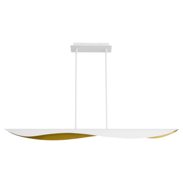 Oxygen Lighting Pivot LED Linear Chandelier - CCT Selectable - 120-277V - White w/ Aged Brass
