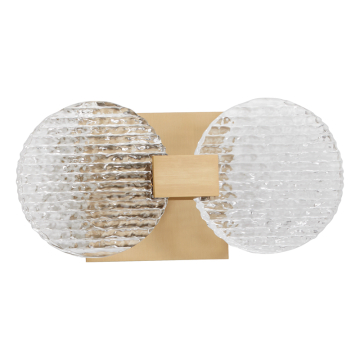 Oxygen Lighting Axiom 2-Light LED Wall Sconce - CCT Selectable - 120-277V - Aged Brass