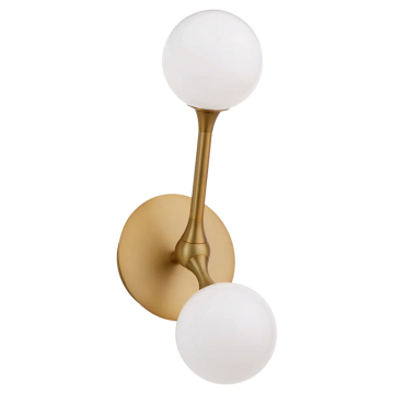 Oxygen Lighting Orbe 2-Light LED Wall Sconce - CCT Selectable - 120V - Brushed Brass