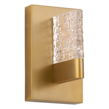 Oxygen Lighting Gamma 1-Light LED Wall Sconce - CCT Selectable - 120-277V - Brushed Brass